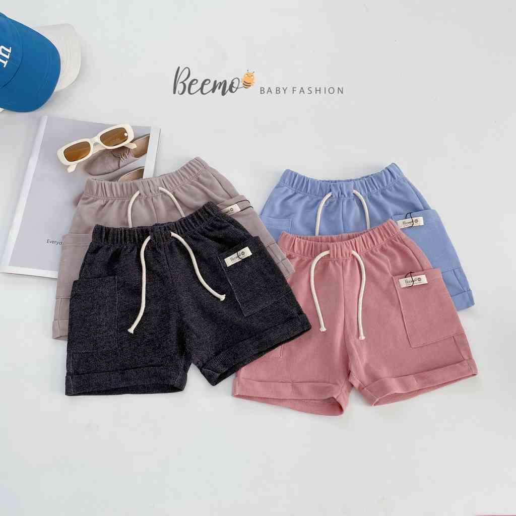 Quần đùi cotton siêu xinh cho bé Beemo,Chất liệu da cá co giãn, thấm mồ hôi,Cạp chun mềm mại kèm dây rút B275