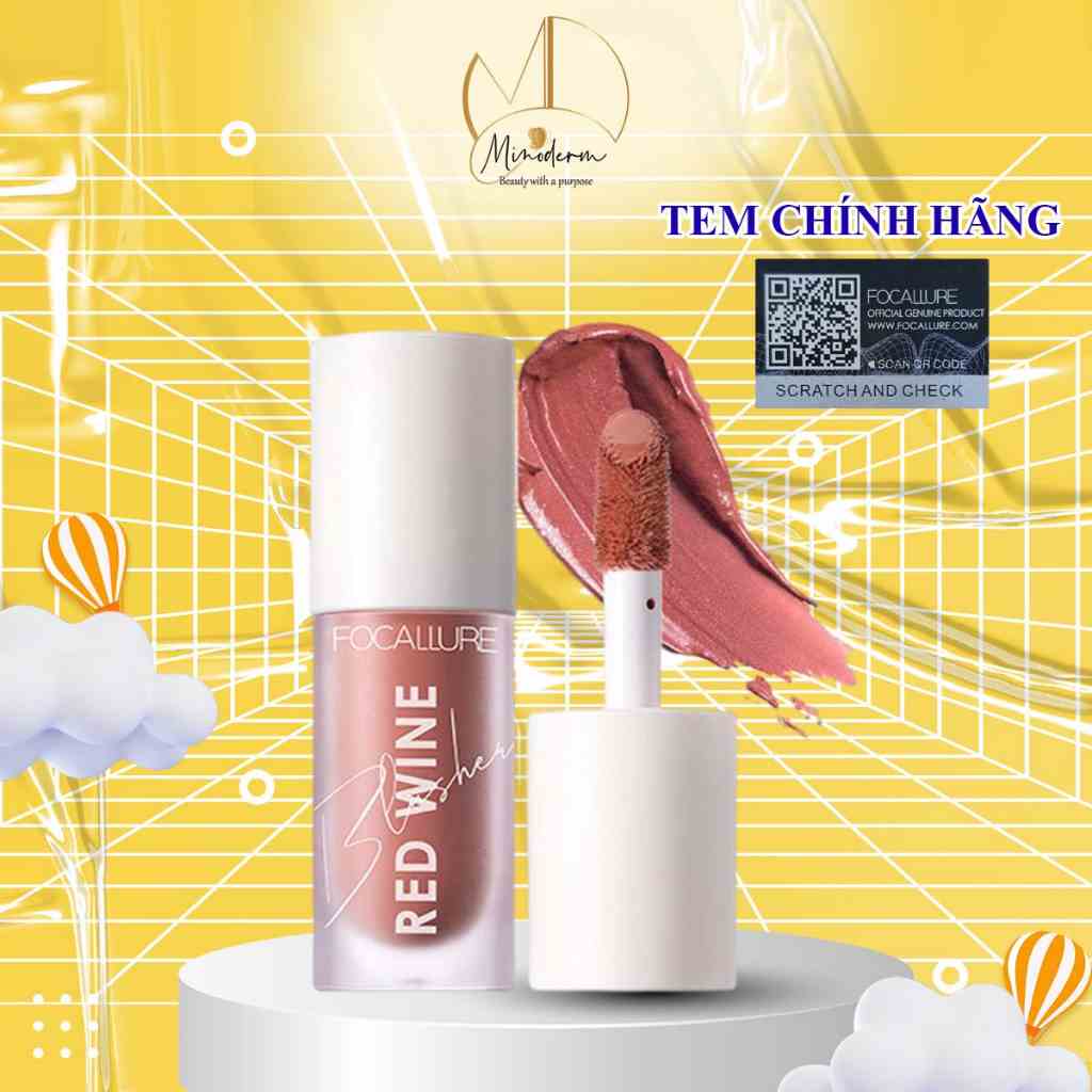 Má hồng dạng kem FOCALLURE Hangover Red Wine 4 màu đẹp tự nhiên tuỳ chọn 42g FA-89