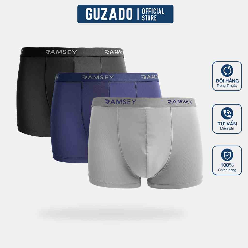 Quần Boxer nam Guzado Chất Lạnh Thấm Hút,Kháng Khuẩn Cực Tốt RA402