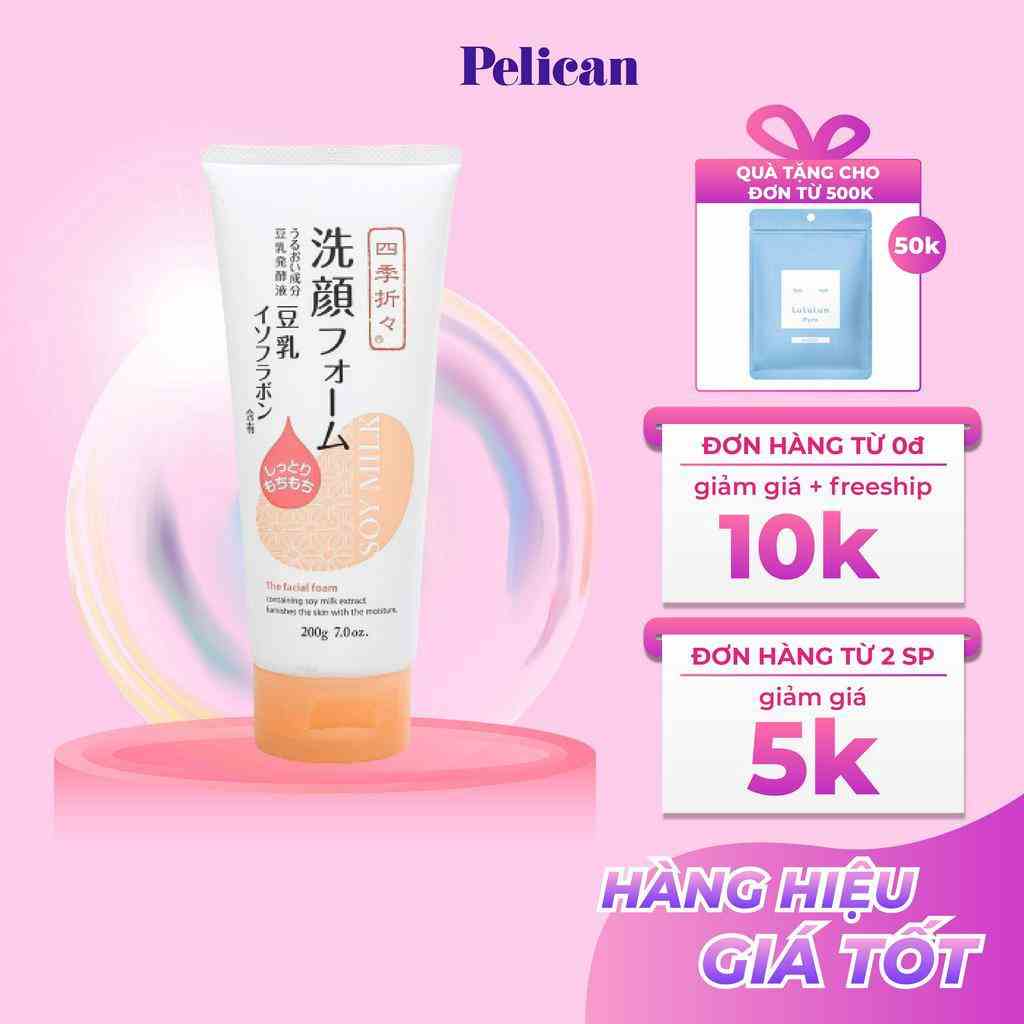 Sữa Rửa Mặt Kumano Từ Đậu Nành Soy Milk The Facial Foam Dưỡng Ẩm Sáng Da 200g Nhật Bản làm sạch dầu thừa