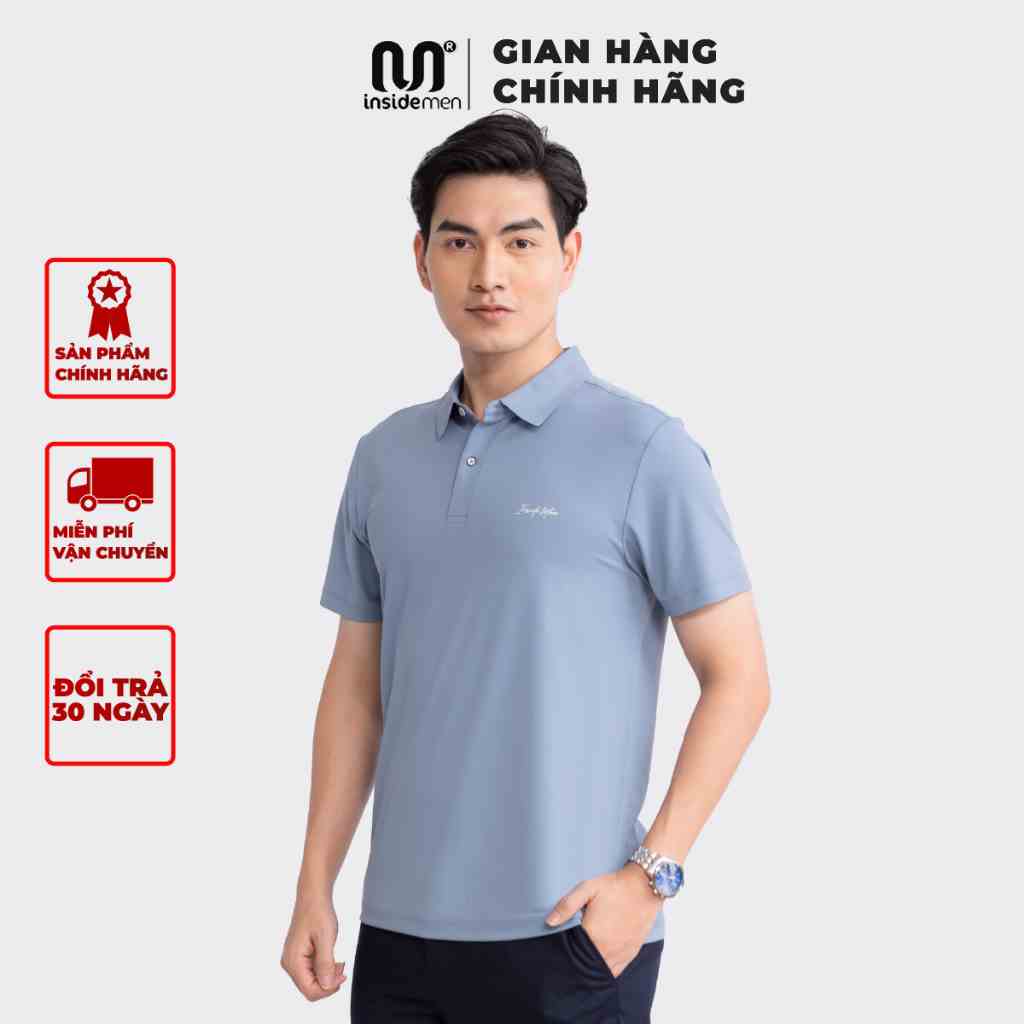 Áo polo nam thể thao INSIDEMEN chất vải thun lạnh thoáng khí sạch thương hiệu cao cấp IPS079S3