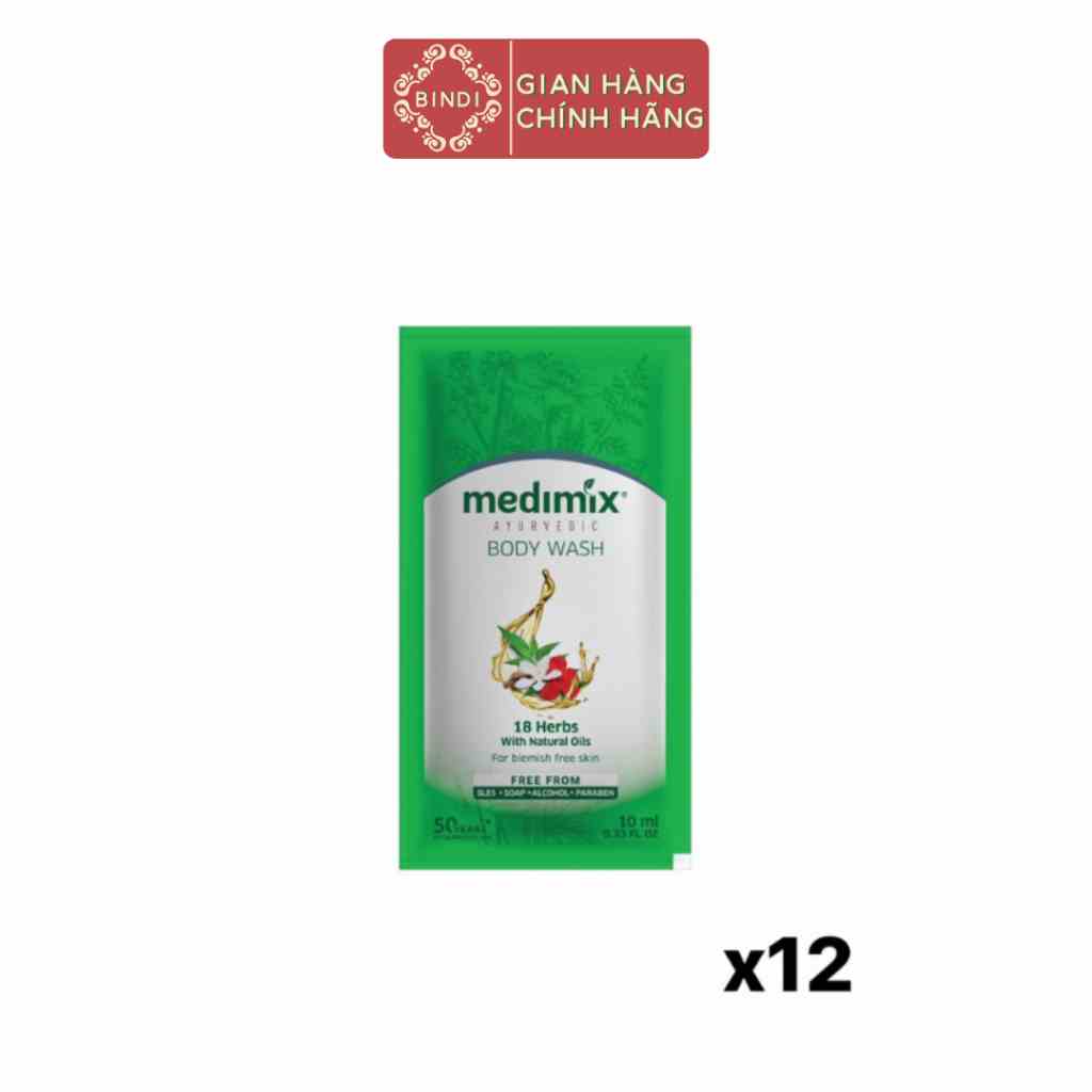 Set 12 Sữa Tắm Medimix 18 thảo dược 10ml/gói