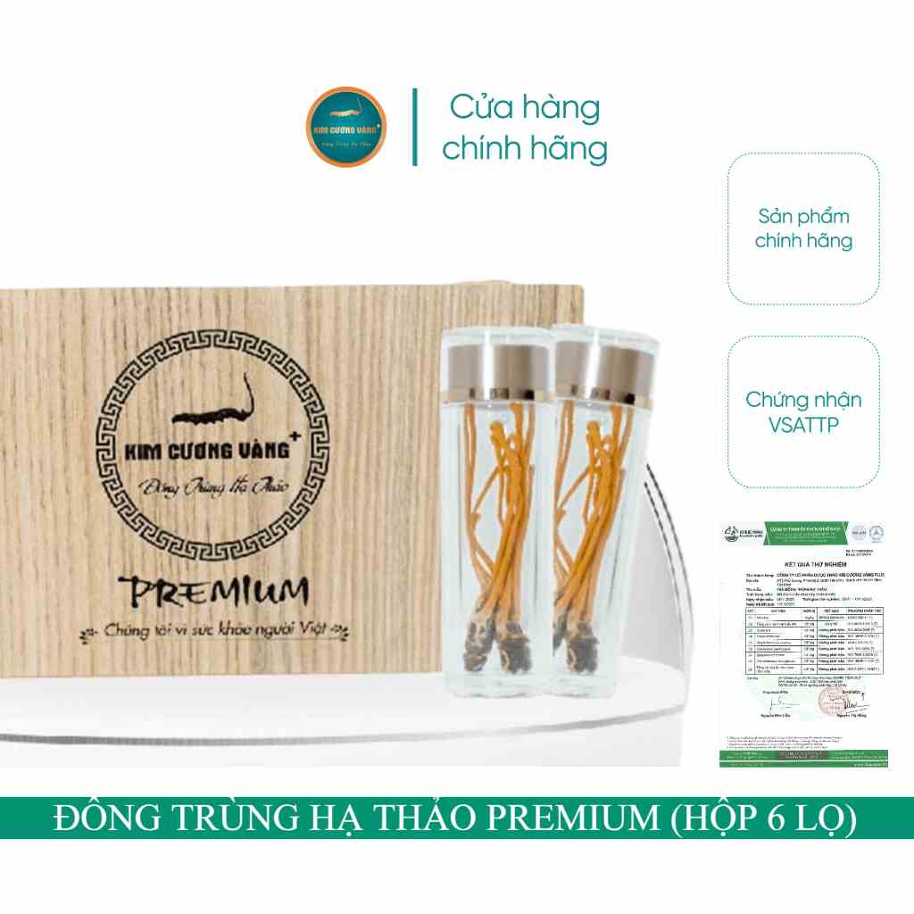 [Mã BMLTB200 giảm đến 100K đơn 499K] ĐÔNG TRÙNG HẠ THẢO KHÔ KIM CƯƠNG VÀNG LOẠI PREMIUM (HỘP 18 CON NHỘNG)