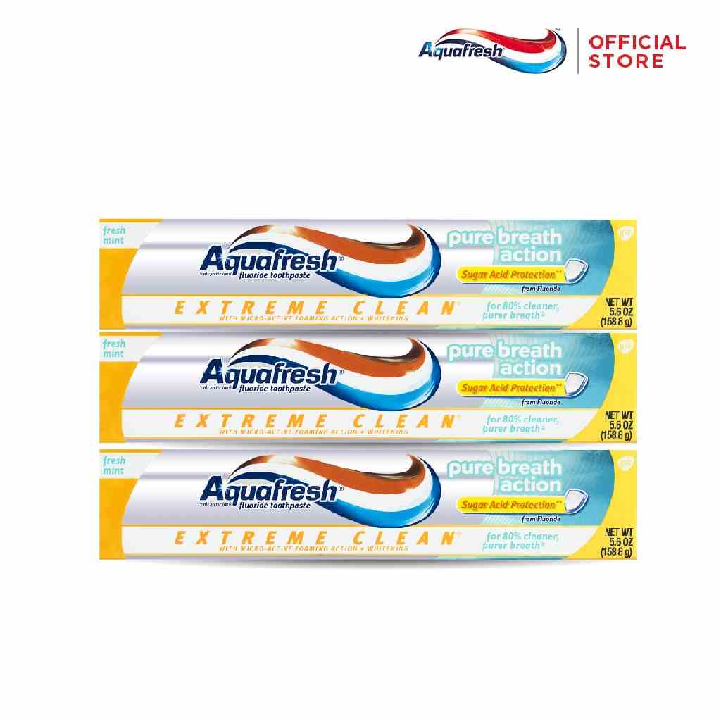 Bộ 3 Kem đánh răng Aquafresh Extreme Clean Pure Breath 158.8 gr/tuýp