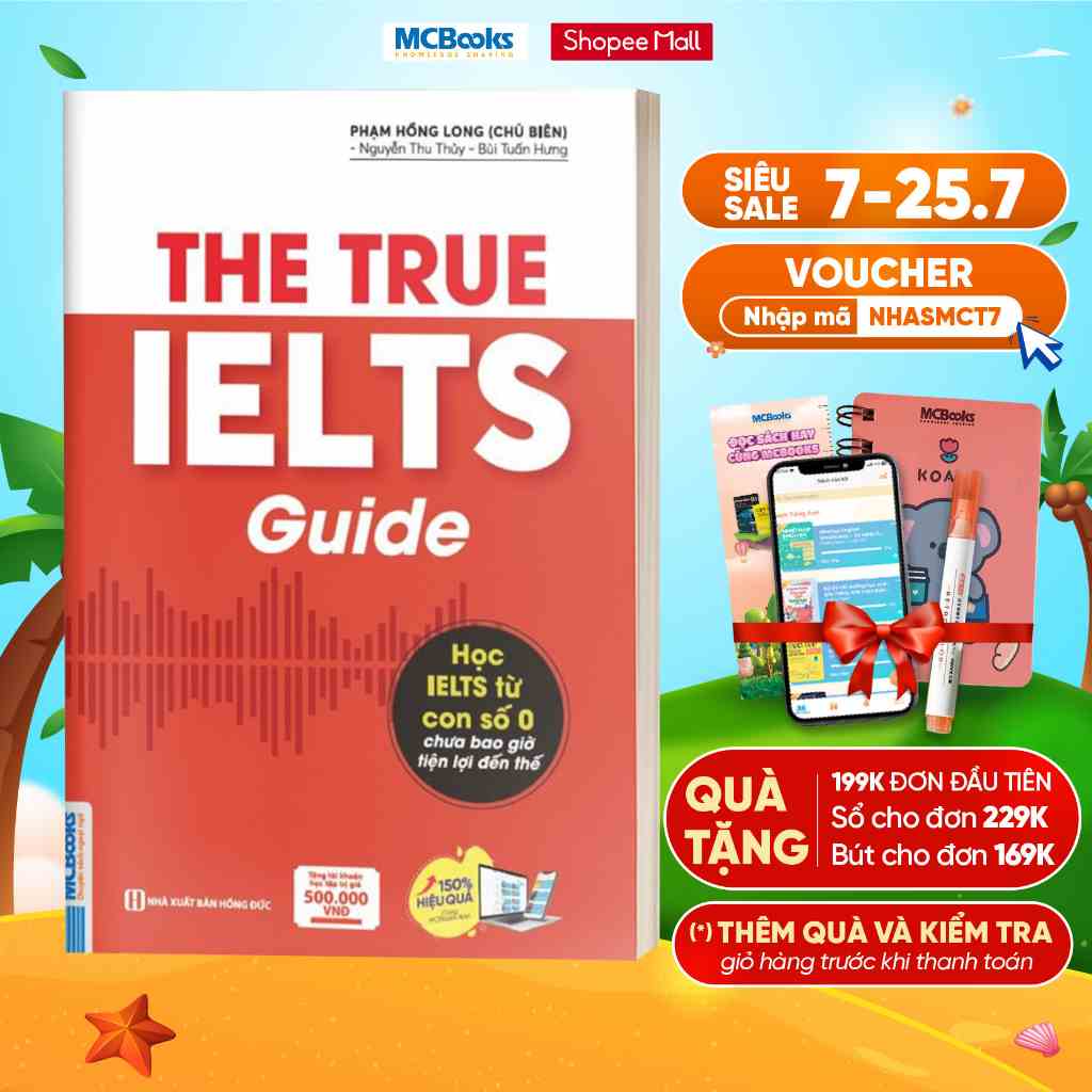 Sách - The True Ielts Guide - Cẩm nang hướng dẫn tự học IELTS chuẩn cho người mới bắt đầu - Tặng tài khoản học tập