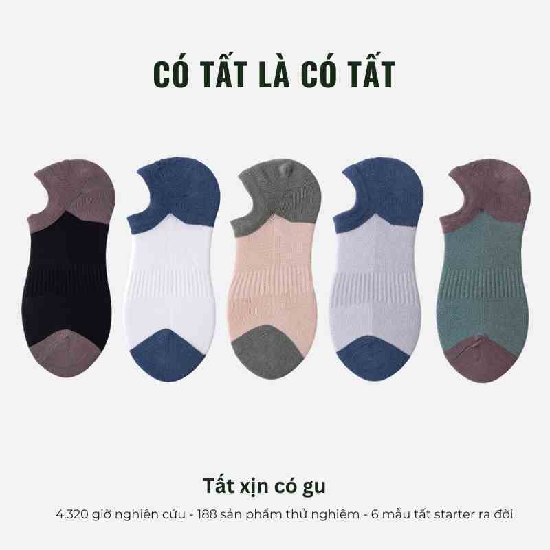 Tất Nam Cổ Ngắn Có Tất Là Có Tất chất cotton lưới siêu thoáng khí khử mùi 5 màu nam tính - CN2M