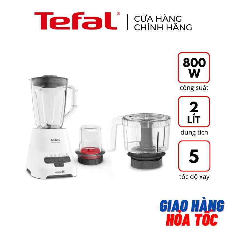 Máy xay sinh tố cối nhựa xay khô & xay thịt 1.25L Tefal BL47YB66 800W - Hàng chính hãng