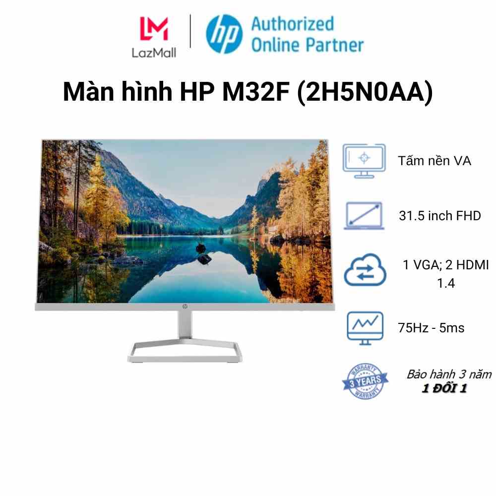 [Mã ELHPPK giảm 10% đơn 500K] Màn hình máy tính HP M32f 2H5N0AA 31.5 inch FHD VA - Bảo hành 36 tháng