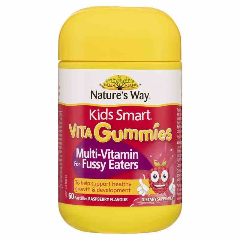 Kẹo Dẻo Cho Bé Natures Way Kids Smart Vita Gummies Multi Vitamin for Fussy Eaters Kích Thích Ăn Ngon 60 Viên Extaste