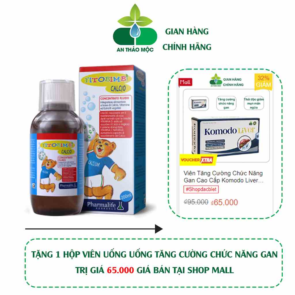 Bổ Sung Canxi Vitamin D FITOBIMBI Calcio Giúp Bé Phát Triển Chiều Cao Xương Răng Chắc Khỏe