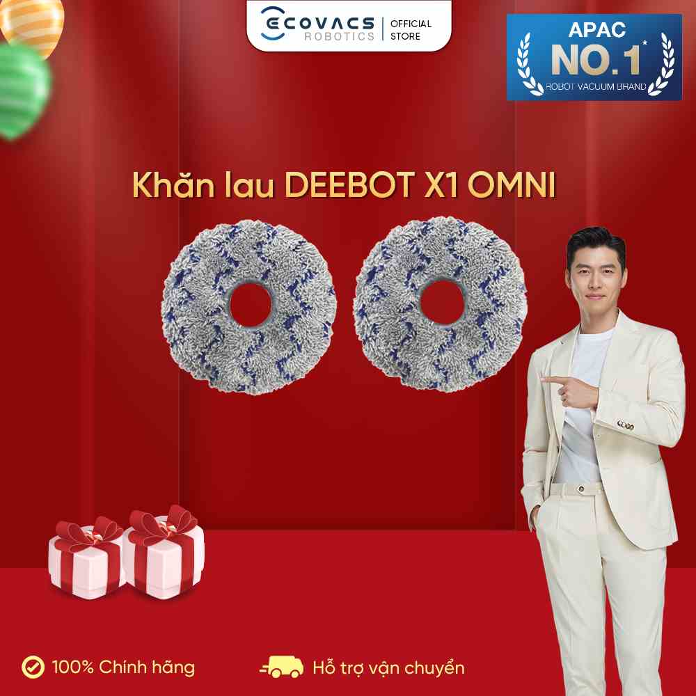 Khăn lau dành cho Robot hút bụi lau nhà Ecovacs Deebot X1 Omni/ X1 Turbo ( 1 cặp )_Hàng chính hãng