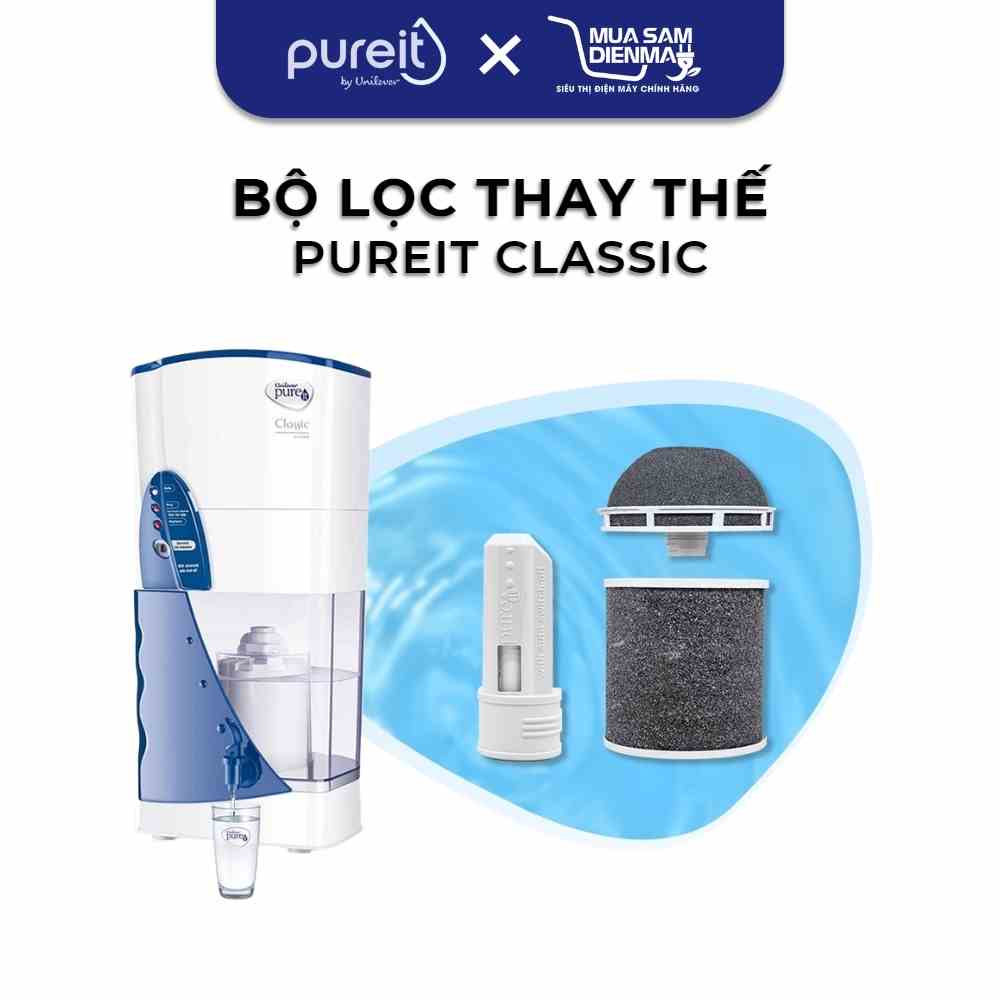 Bộ 3 lõi lọc Unilever Pureit Classic thay thế máy lọc nước để bàn không dùng điện Pureit Classic công suất lọc 3000L