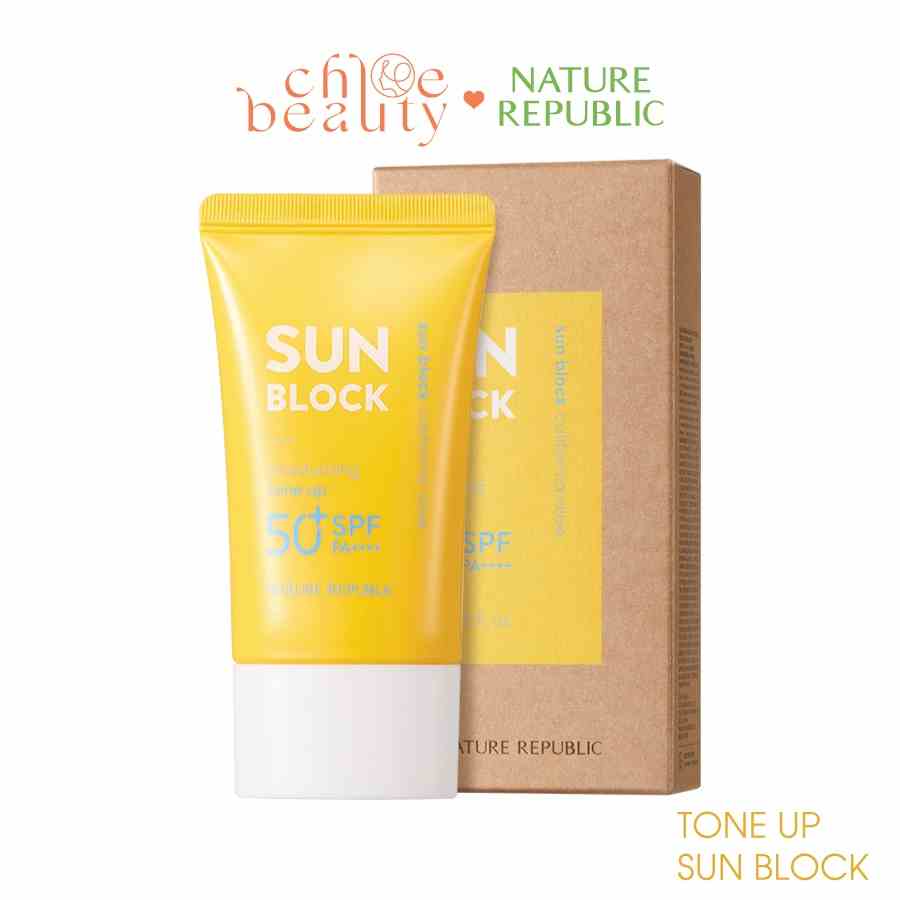 Kem chống nắng nâng tông NATURE REPUBLIC California Aloe Moisturizing Tone Up Sun Block SPF50+ PA++++ 57ml