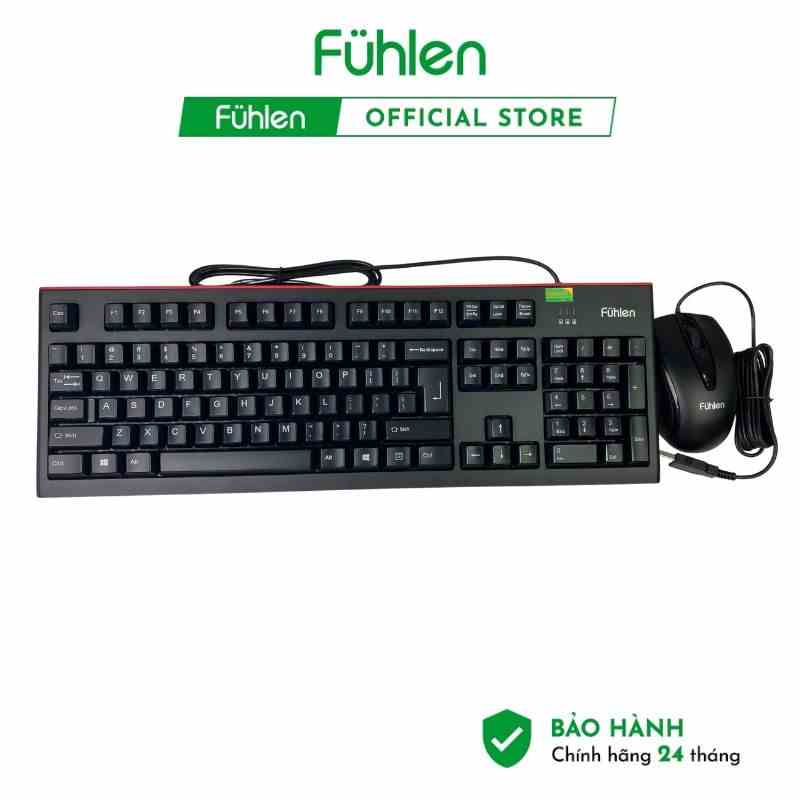 Combo bộ bàn phím Fuhlen L500S và chuột Fuhlen L102 có dây chính hãng Fuhlen-Hàng chính hãng bảo hành 24 tháng