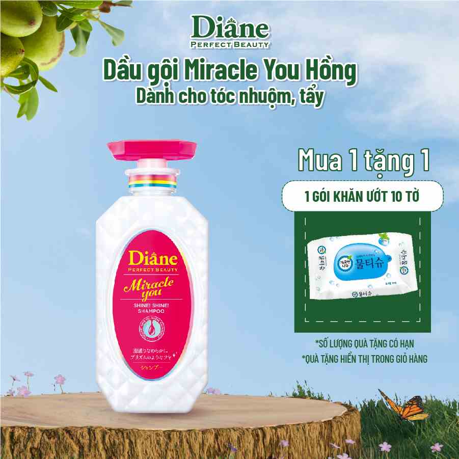 Dầu gội phục hồi sáng bóng dành cho tóc nhuộm tẩy Diane Miracle You Shine Shine Shampoo & Treatment