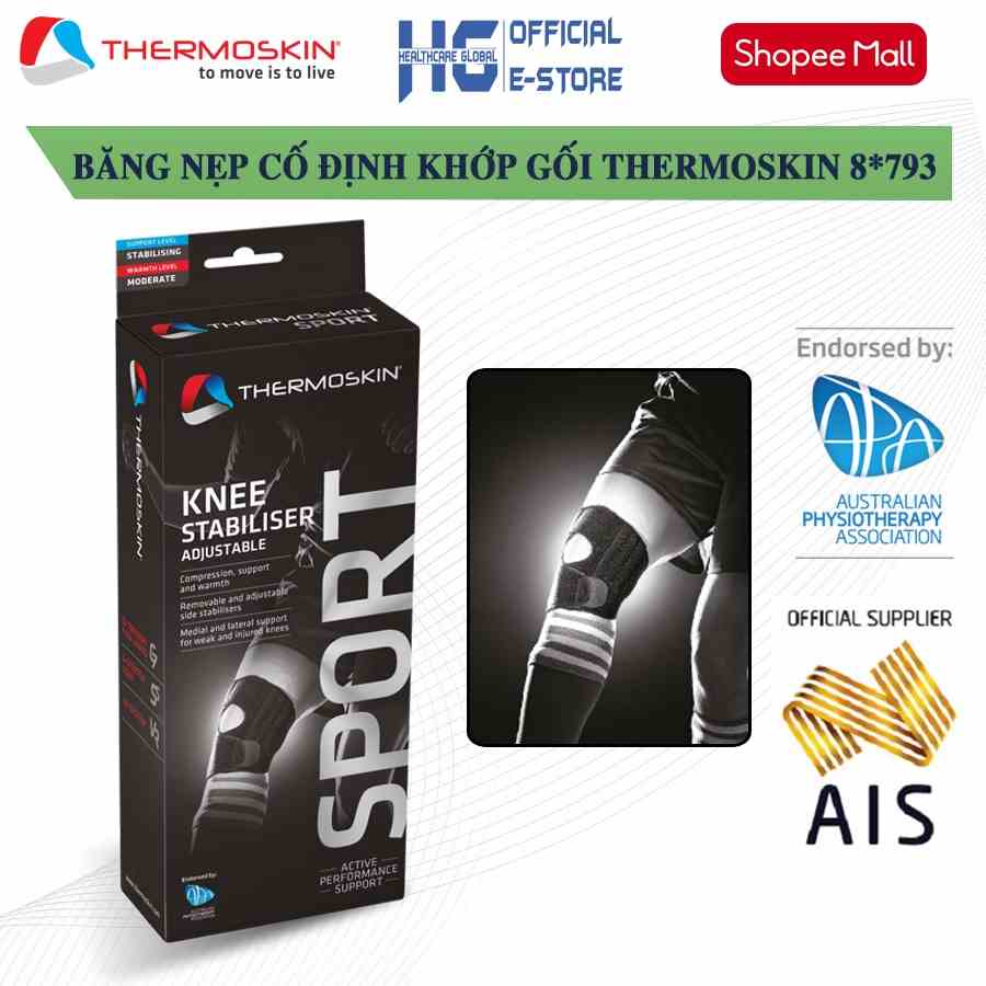 Băng Nẹp Cố Định Khớp Gối Phòng Chấn Thương Khi Chơi Thể Thao Thermoskin | Đẩy Nhanh Phục Hồi Chấn Thương