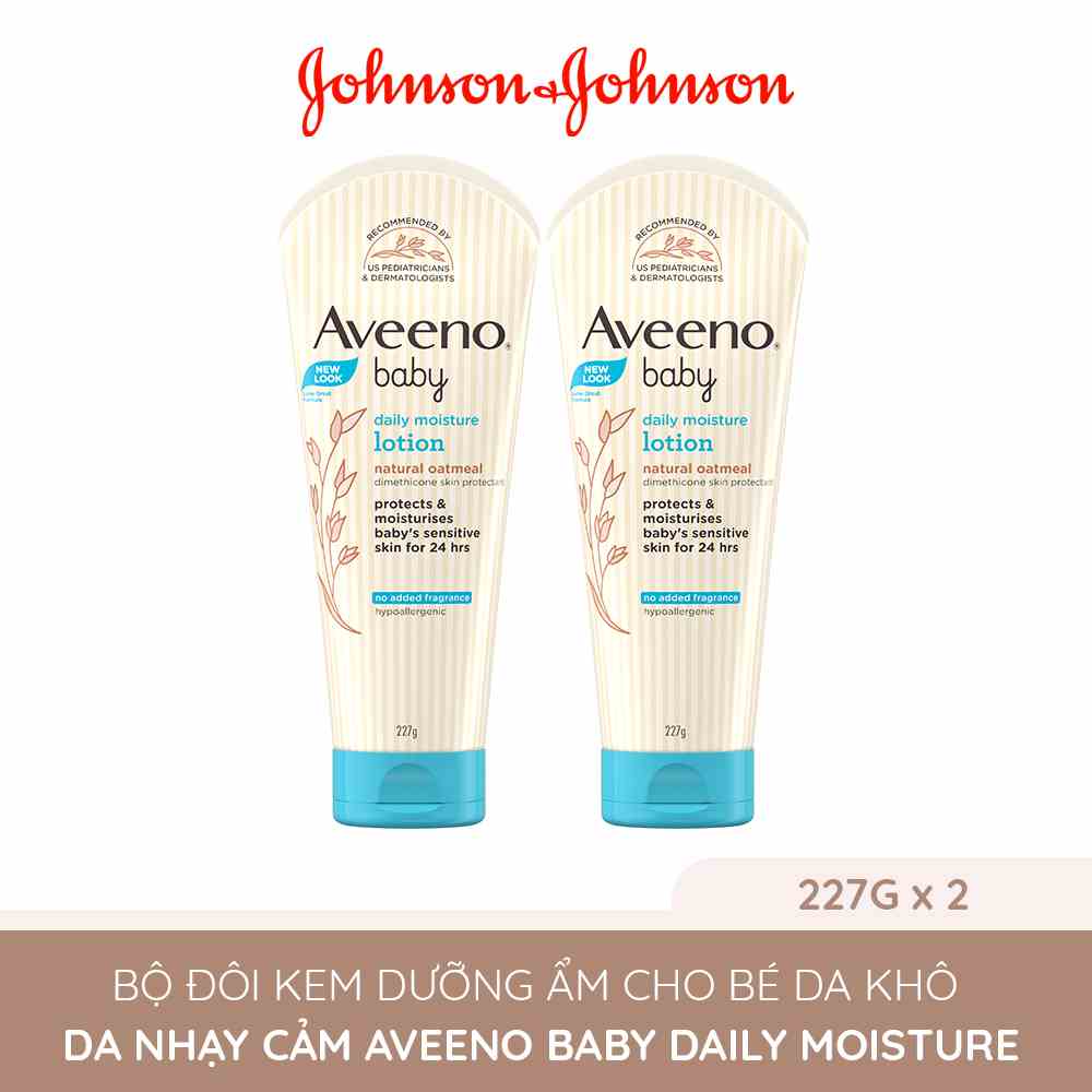 Bộ 2 Sữa dưỡng ẩm cho da khô và nhạy cảm Aveeno Baby Daily Moisture 227g