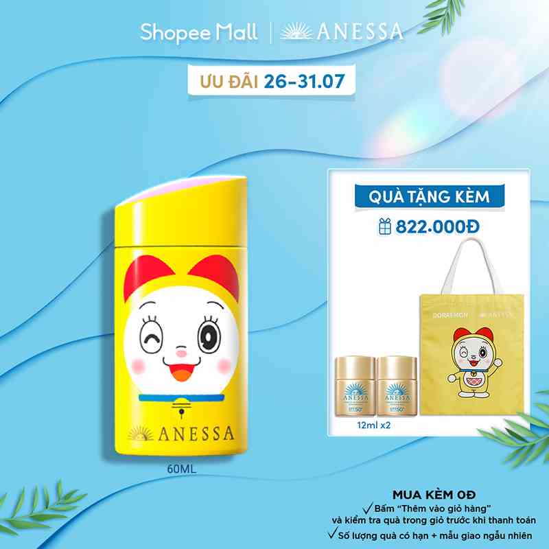 Sữa chống nắng dịu nhẹ cho da nhạy cảm và trẻ em SPF 50+ PA++++ 60ml_Doraemon