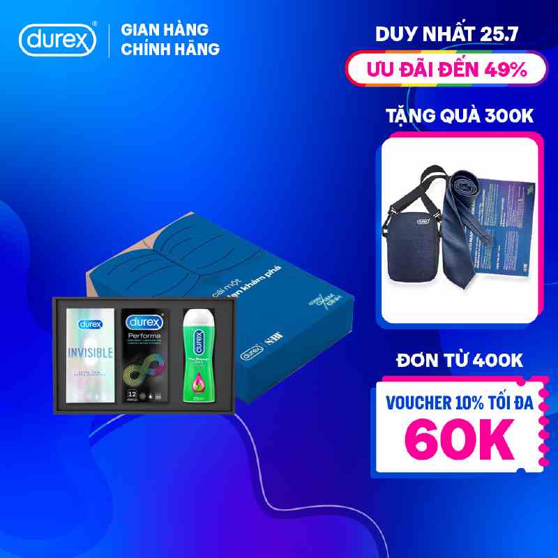 Combo Bao cao su và Gel bôi trơn Durex để bạn mạnh dạn khám phá -Tặng kèm Bí kíp yêu độc quyền