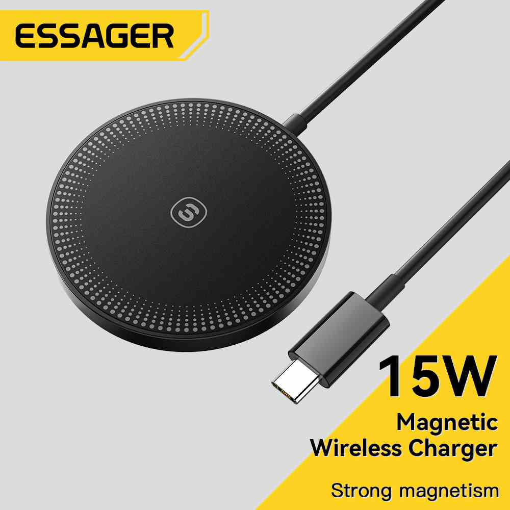 ESSAGER Bộ Sạc Nhanh Không Dây Từ Tính 15w Cho Điện Thoại ios / samsung