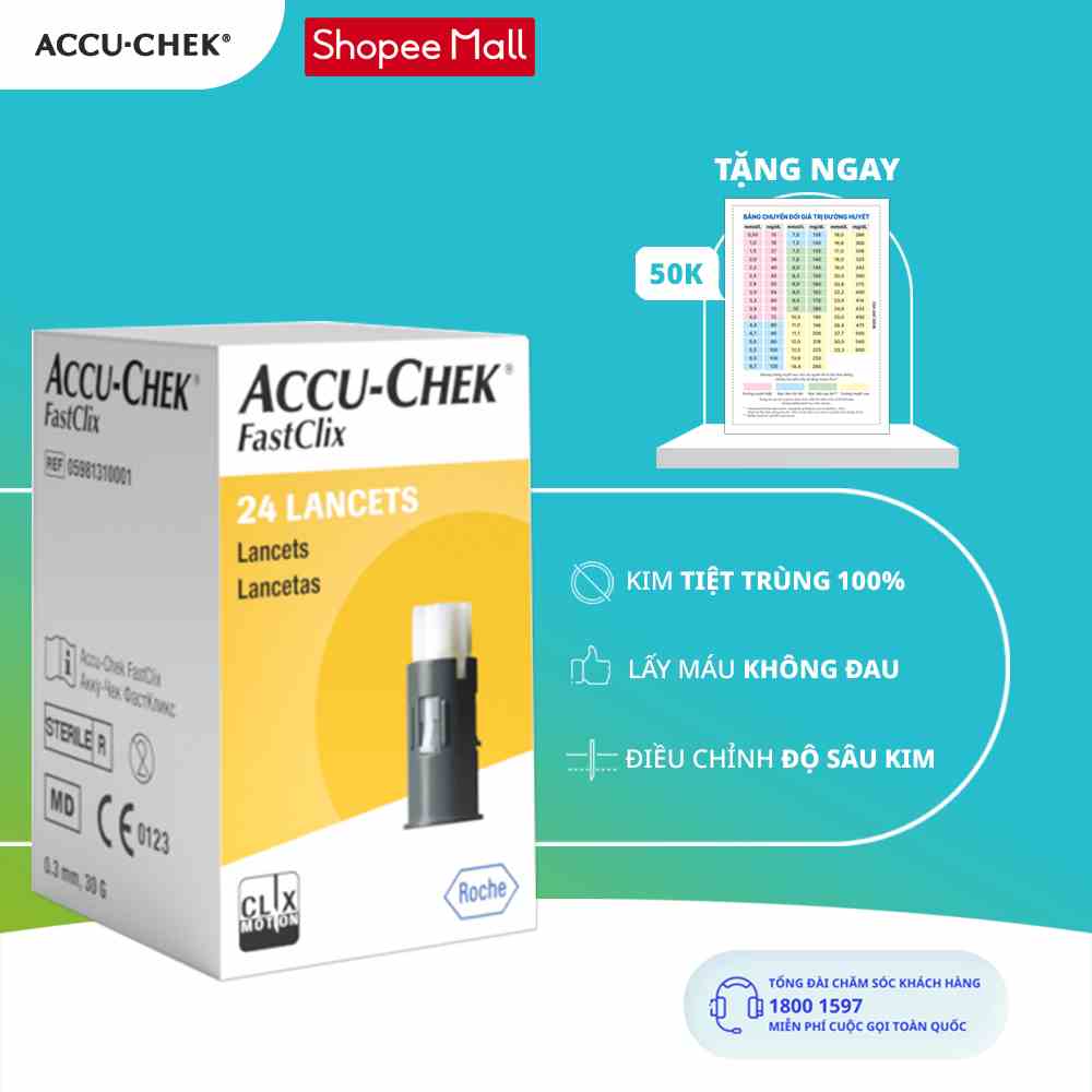 Kim Chích Máu ACCU-CHEK® FastClix Dùng Cho Máy ACCU-CHEK® Guide & Performa