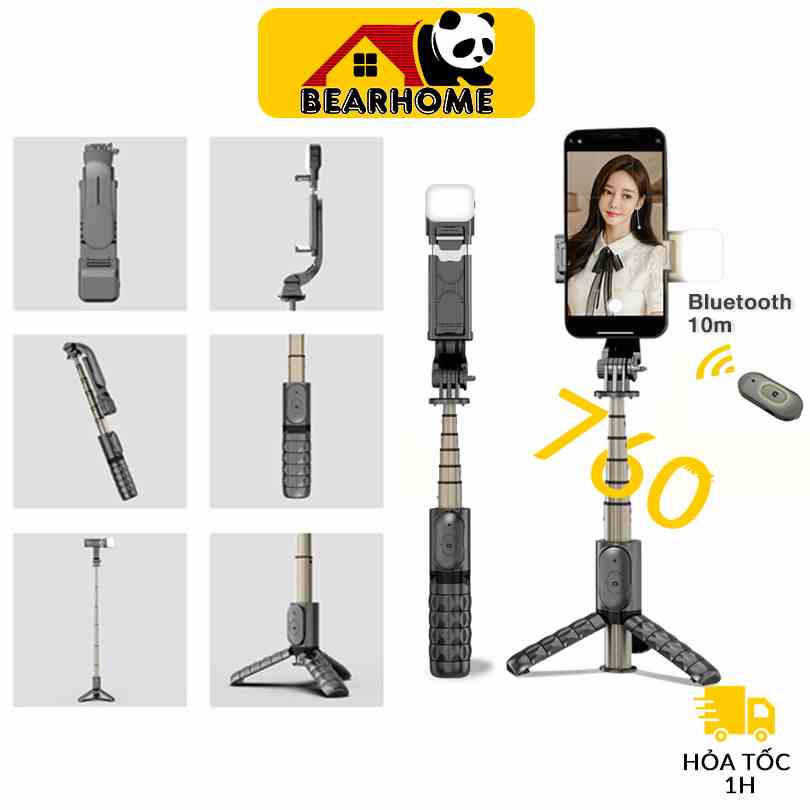 gậy chụp ảnh 3 chân tripod Kèm Remote Giá Đỡ Điện Thoại 3 Chân Có Đèn Led chống Rung, Đa Năng Q11s, gậy livestream