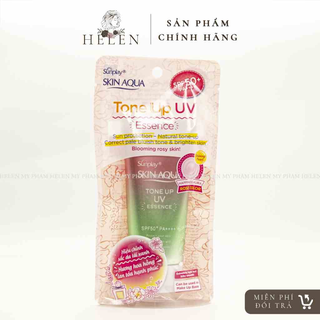 Tinh Chất Chống Nắng Hiệu Chỉnh Sắc Da Sunplay Skin Aqua Tone Up UV Essence Happiness Aura Rose SPF50+ PA++++ 50Gr