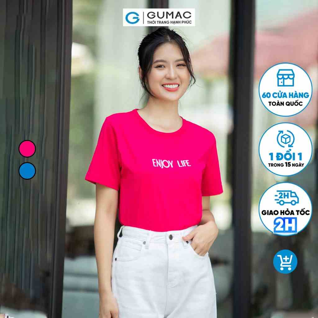 [BST THÁNG 7] Áo thun thêu chữ thời trang GUMAC ATD07061