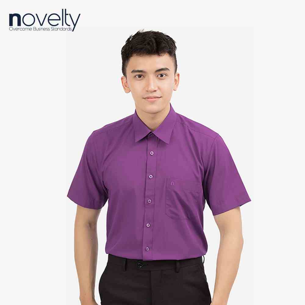 [Mã BMLTB35 giảm đến 35K đơn 99K] Áo sơ mi nam Novelty ngắn tay vạt bầu Slim fit 171434N