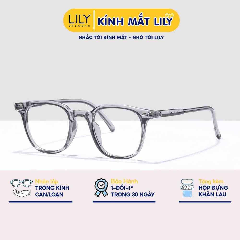 Kính gọng vuông nam nữ LILYEYEWEAR chất liệu nhựa cứng cáp kiểu dáng dễ đeo màu sắc thời trang 3589