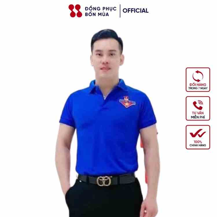 Áo Polo đoàn thanh niên thiết kế DONGPHUCBONMUAOFFICIAL chất vải lacoste thoáng mát, form dáng đẹp size nam,nữ