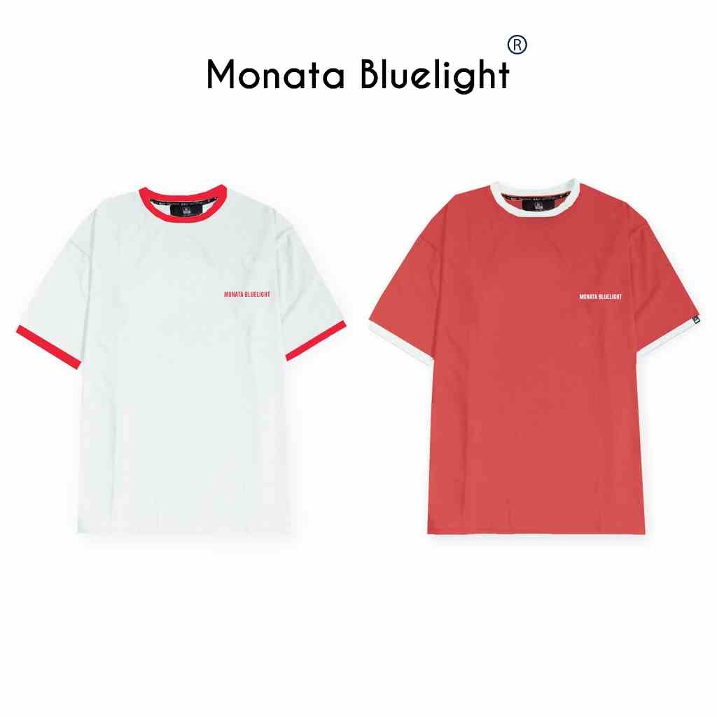 [Mua 2 giảm 7%] MONATA BLUELIGHT Tee Our Youth (Red White) - Áo thun unisex form rộng