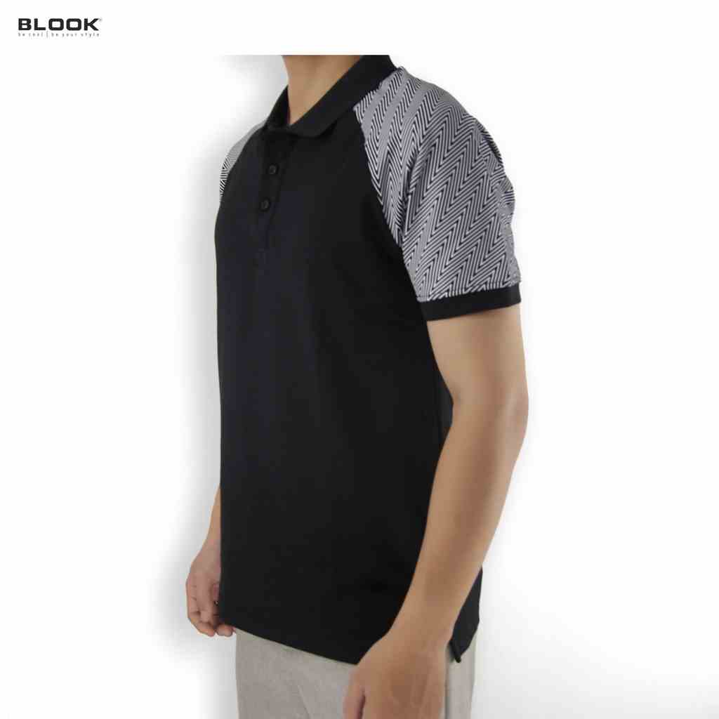 Áo Polo nam phối sọc BLOOK vải cá sấu cotton, nam tính, chỉn chu, sang trọng mã 35588