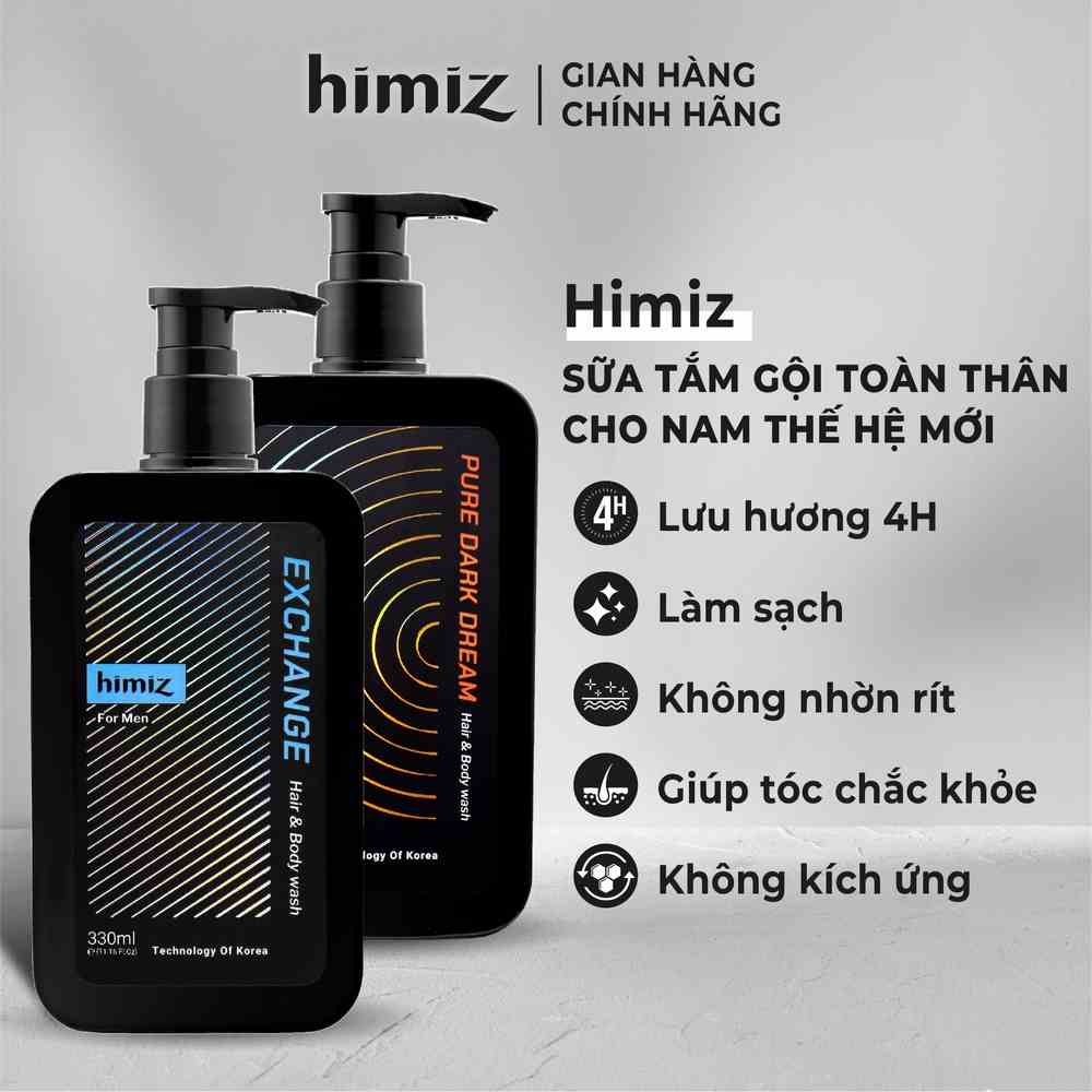 Sữa tắm gội toàn thân cho nam giới Himiz hương nước hoa cao cấp 330ml