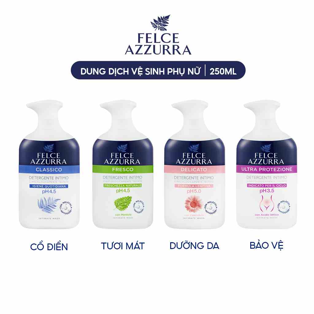 Dung Dịch Vệ Sinh Phụ Nữ FELCE AZZURRA Hương Nước Hoa Xuất Xứ Ý 250ml