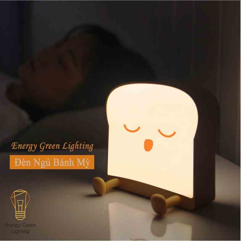 Đèn Ngủ Cạnh Giường Energy Green Lighting Hình Bánh Mì Hoạt Hình Dễ Thương - Có giá Đỡ Điện Thoại - 3 Mẫu