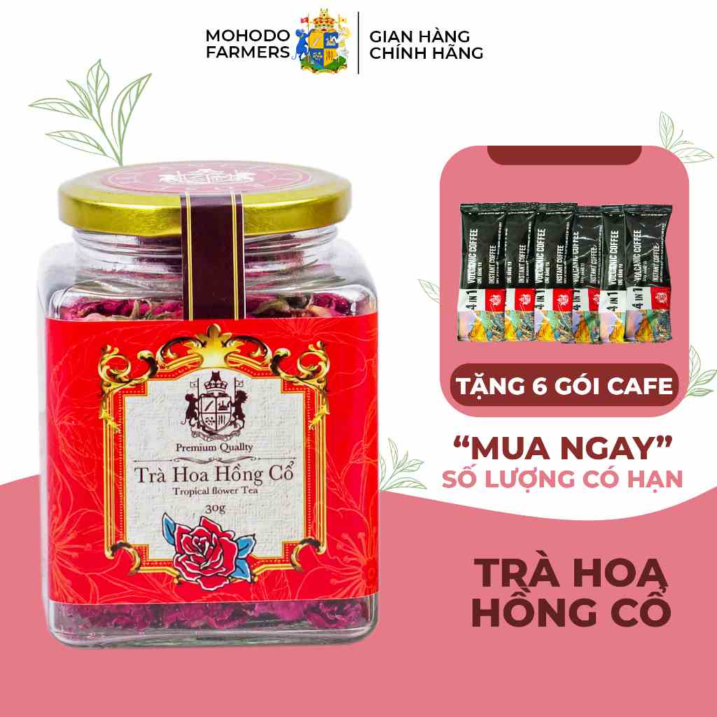 Trà Hoa Hồng Cổ Sapa MOHODO Sấy Lạnh Nguyên Bông Giúp Thư Giãn Đẹp Da Dưỡng Nhan Chống Lão Hóa 30G