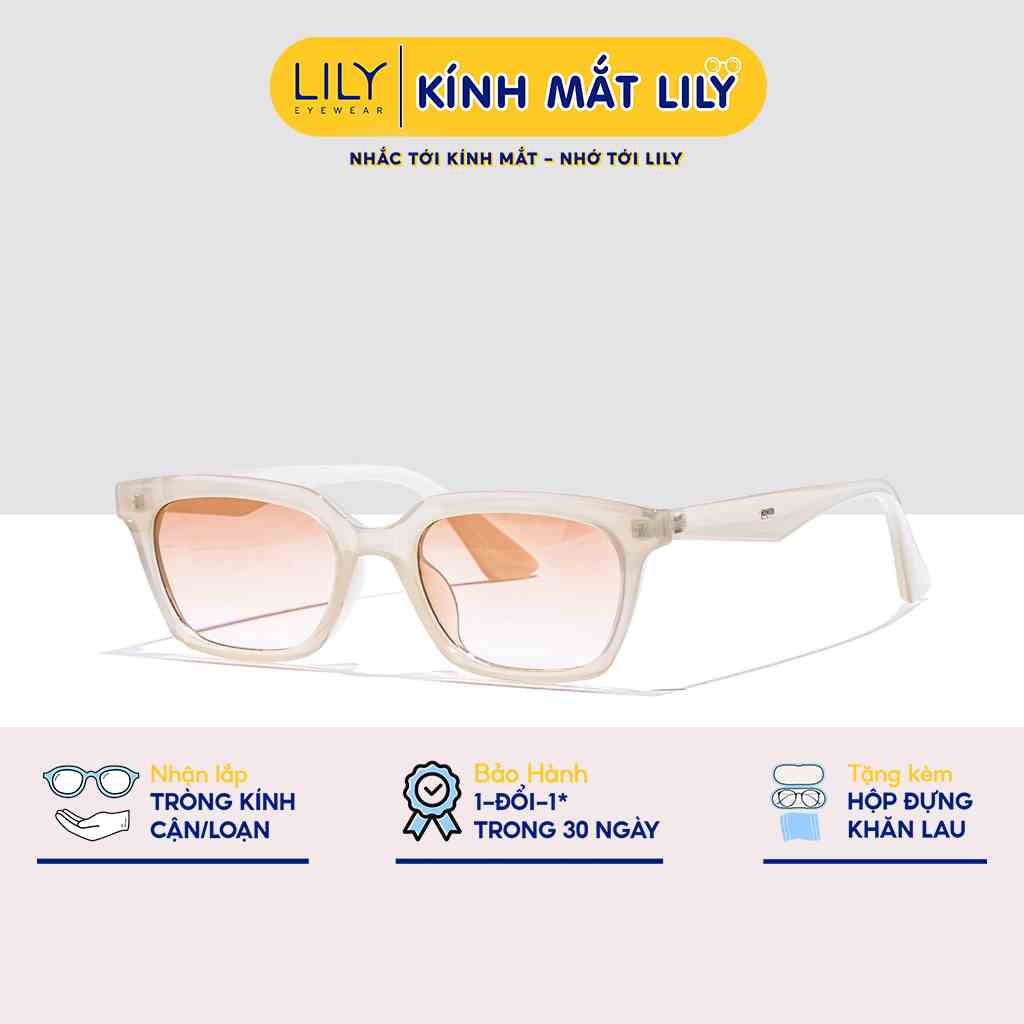 Kính râm mắt vuông nam nữ LILYEYEWEAR chống tia UV400 nhựa cứng cáp chắc chắn kiểu dáng thời trang Hàn Quốc 2089