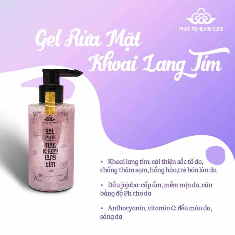 Gel Rửa Mặt Khoai Lang Tím Phấn Nụ Hoàng Cung 120ml