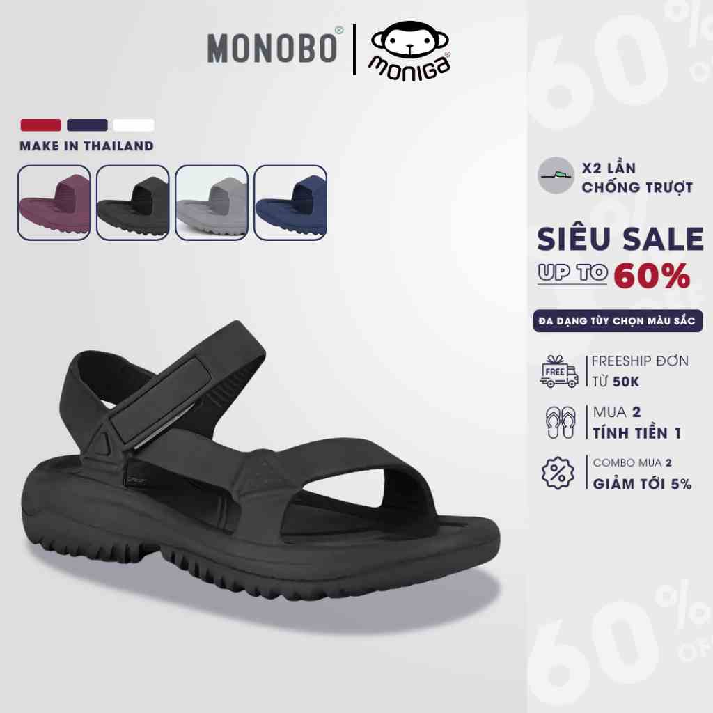 Giày sandal nữ Thái Lan nhựa đúc quai chéo lệch trẻ trung siêu nhẹ MONOBO - Moniga QUEST