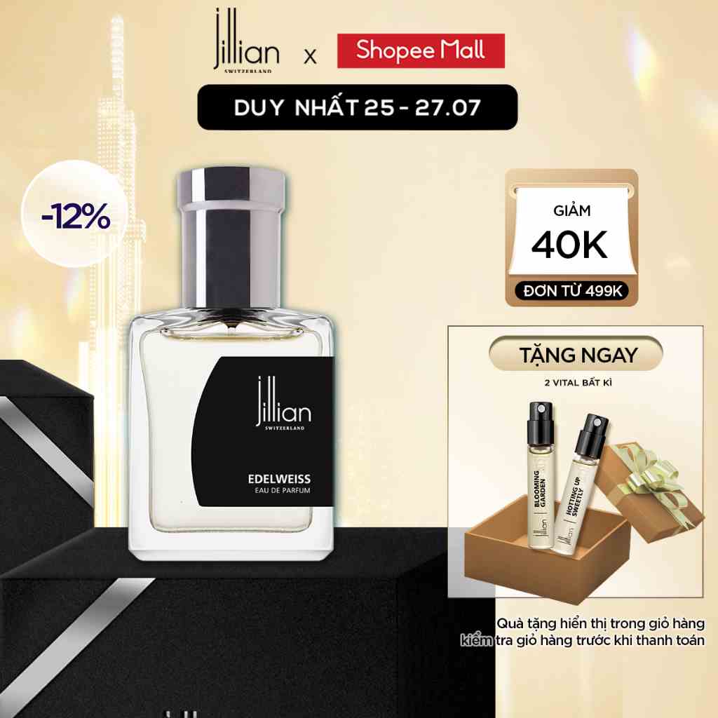 Nước hoa Jillian Nữ Edelweiss (EDP) 15ml - thanh lịch, sang trọng, tinh tế