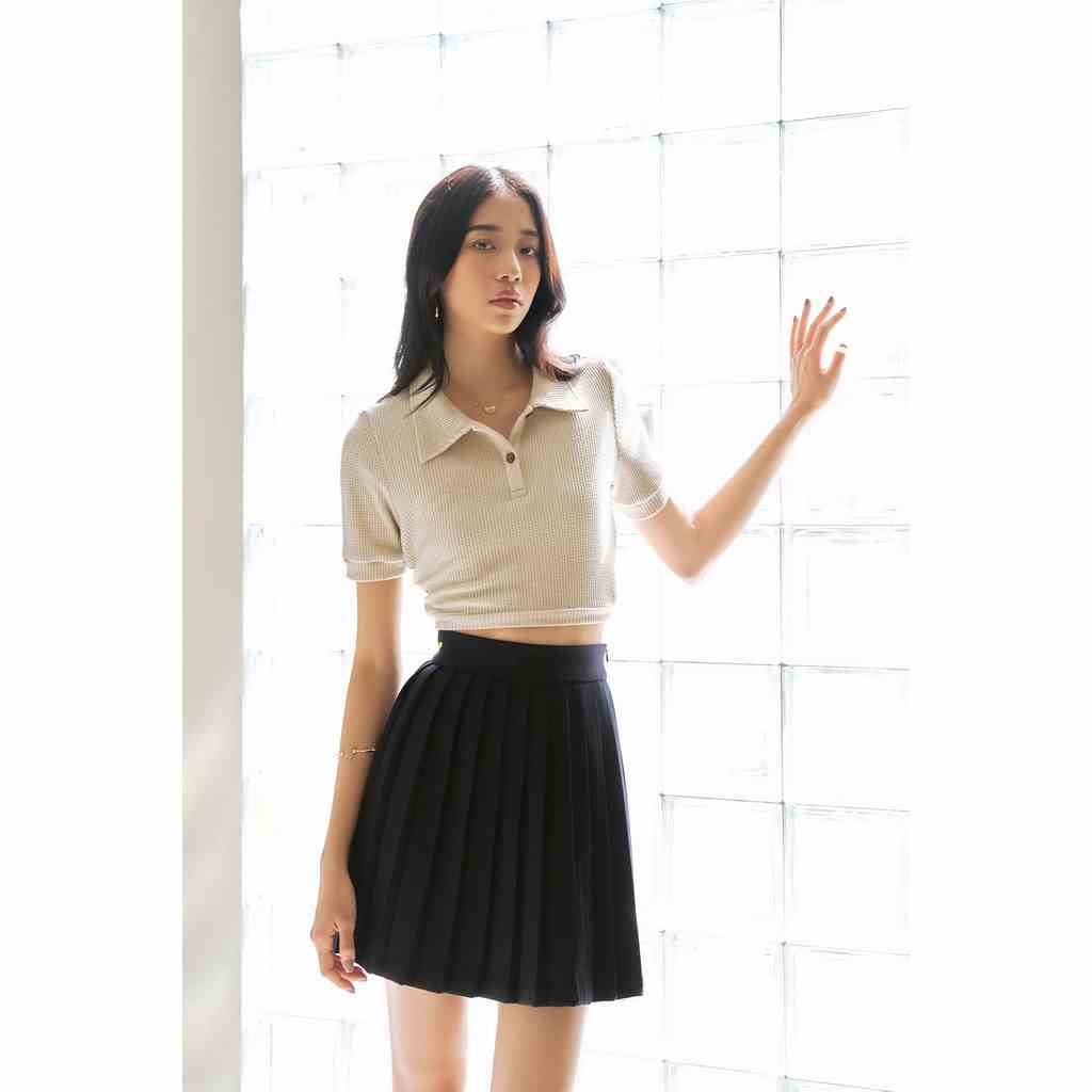 MAVEN - Chân váy xếp ly xanh đen Lissie Skirt