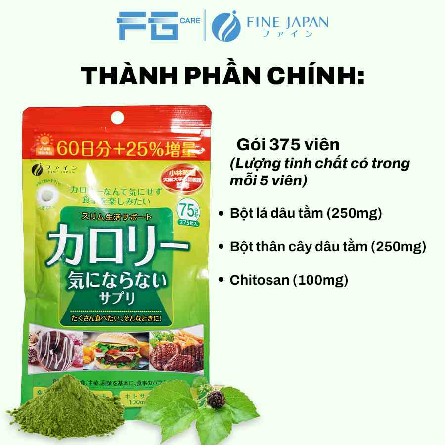 Viên Uống Giảm Cân Cao Cấp Fine Japan Gói 375 Viên