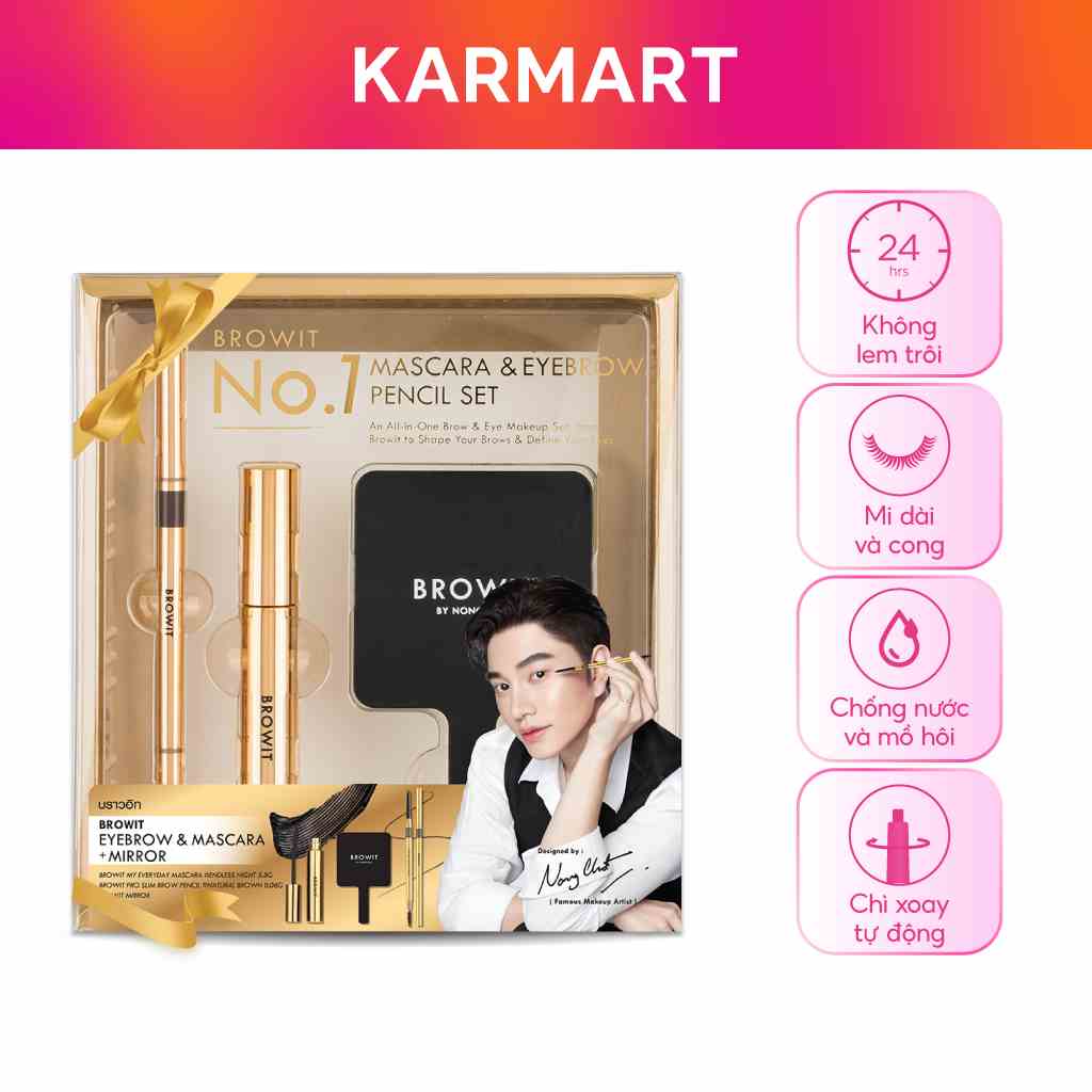 [Mã BMLTB200 giảm đến 100K đơn 499K] SET MASCARA VÀ CHÌ MÀY BÁN CHẠY BROWIT SANG TRỌNG