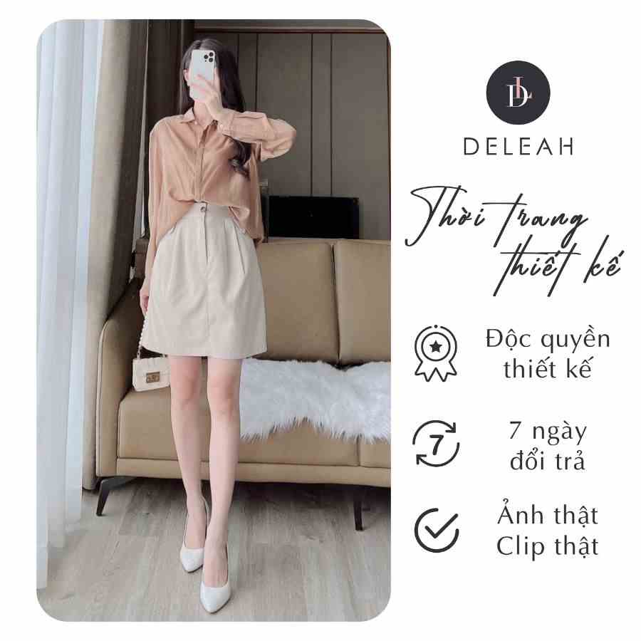 De Leah - Chân Váy Kaki Mini - Thời Trang Thiết Kế