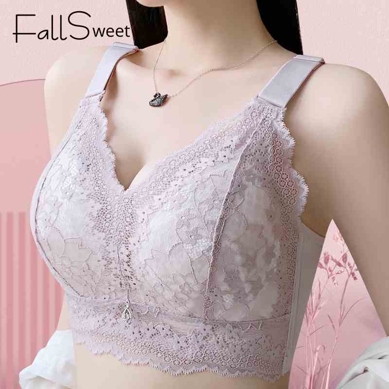 FallSweet Áo Ngực Không Dây Phối Ren Plus Size 34-46