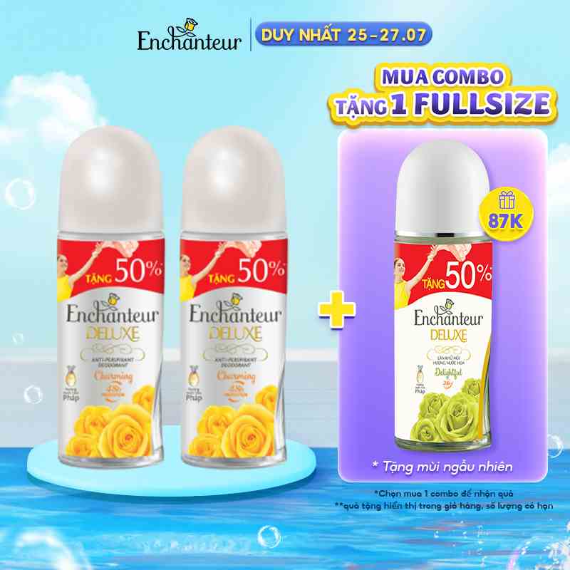 Combo 2 lăn khử mùi hương nước hoa Enchanteur Charming 75ml