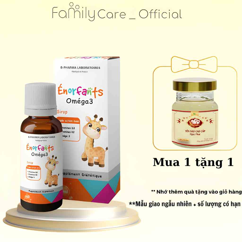 Siro Bổ Sung Vitamin D3 K2 & Omega 3 Cho Bé ENORFANTS Tăng Cường Phát Triển Trí Não Và Chiều Cao 10ml