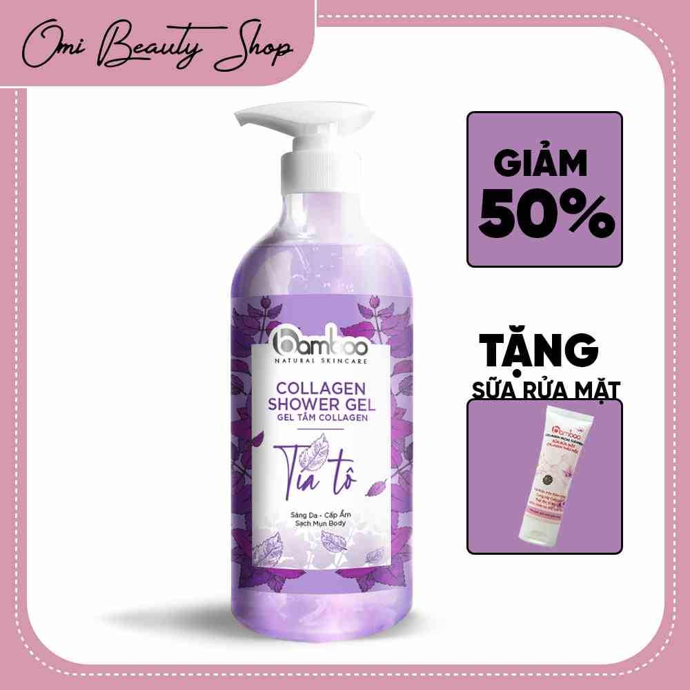 Gel Tắm Tinh Chất Tía Tô Bamboo Giúp Sạch Bụi Bẩn Mịn Màng Làn Da Giảm Mụn Lưng B57 750ml