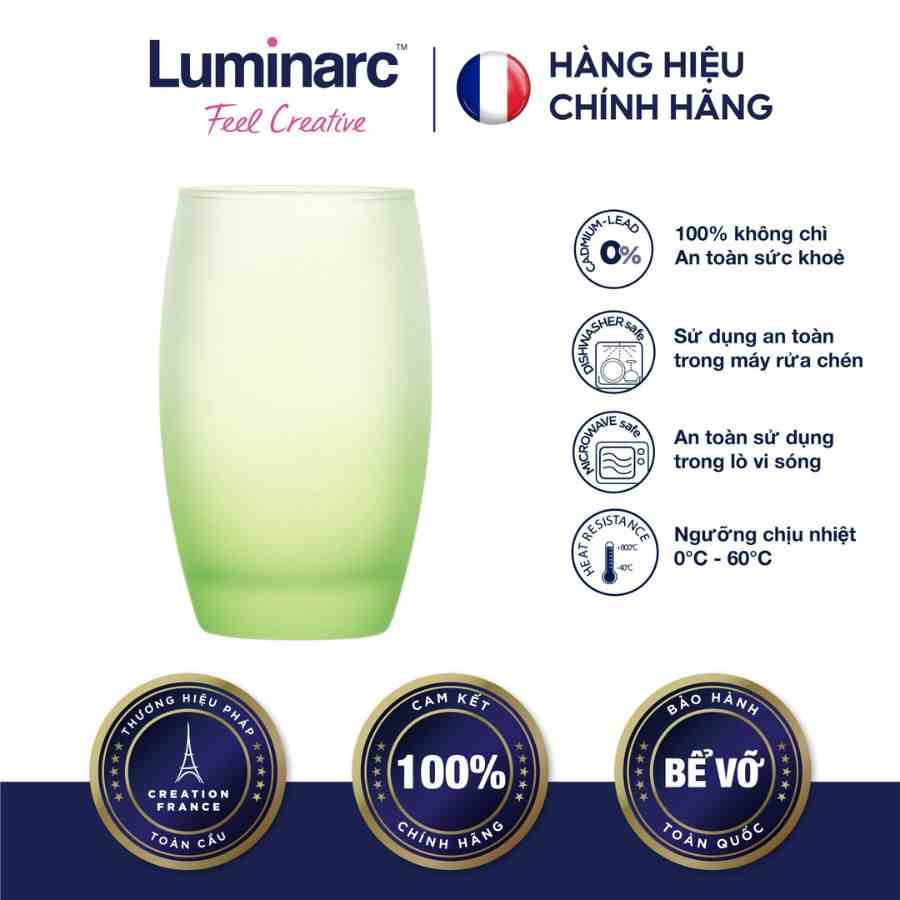 [Mã BMLTA35 giảm đến 35K đơn 99K] Bộ 2 Ly Cao Thuỷ Tinh Luminarc Salto Frost Lime 350ml - LUSAQ3177